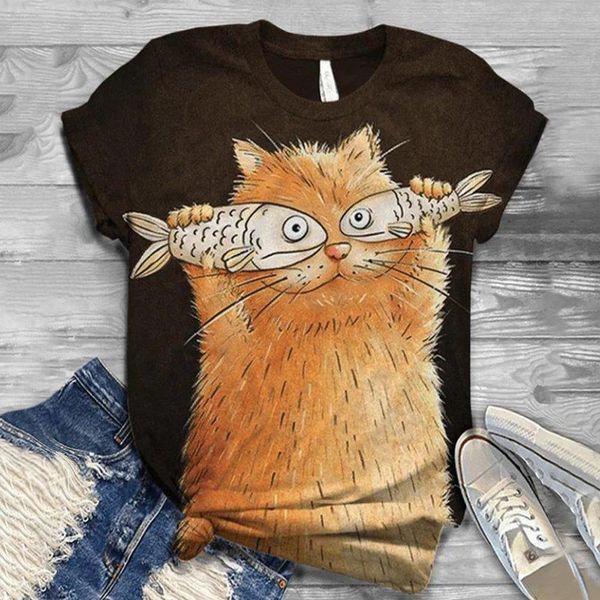 cartoon cat printed casual womens t shirts cotton short sleeve summer tee o neck animal printing plus size, White
cartoon cat printed casual womens t shirts cotton short sleeve summer tee o neck animal printing plus size, White