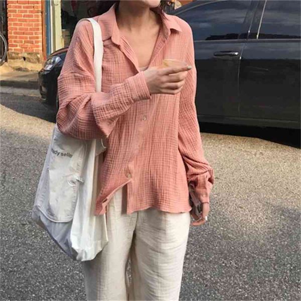 korea chic cotton lapel irregular loose long sleeve pink shirt turn-down collar womens blouses 210615, White
korea chic cotton lapel irregular loose long sleeve pink shirt turn-down collar womens blouses 210615, White