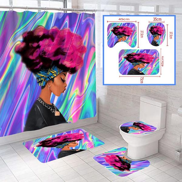 4pcs african girl print waterproof bathroom shower curtain toilet cover mat set non-slip bath pad carpet curtains
4pcs african girl print waterproof bathroom shower curtain toilet cover mat set non-slip bath pad carpet curtains