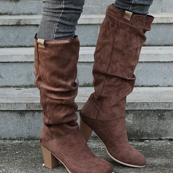 boots rock shoes woman luxury designer winter footwear thigh high heels round toe fashion pointy 2021 med large, Black 
boots rock shoes woman luxury designer winter footwear thigh high heels round toe fashion pointy 2021 med large, Black