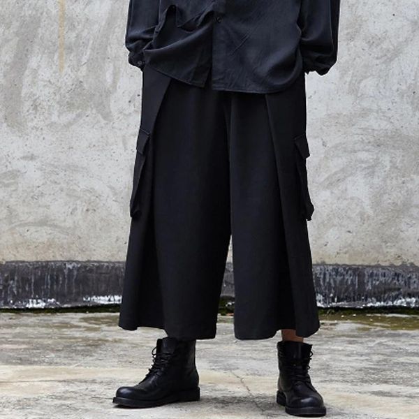 men's high-waisted japanese culottes hair stylist dark series of the same internet celebrities pants, Black
men's high-waisted japanese culottes hair stylist dark series of the same internet celebrities pants, Black
