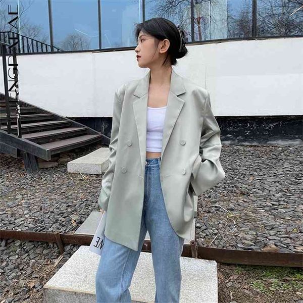temperament blazer women's spring autumn notched large size double breasted long sleeve suit coat female 210427, White;black
temperament blazer women's spring autumn notched large size double breasted long sleeve suit coat female 210427, White;black