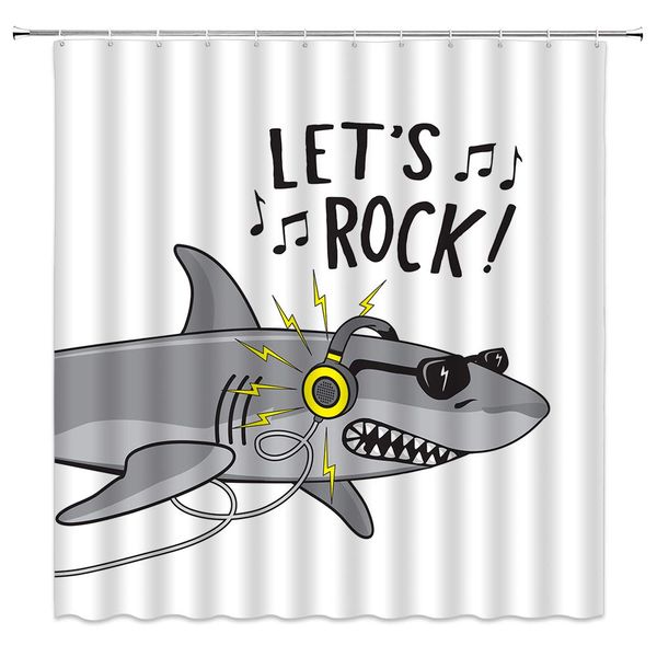 funny animal shower curtain shark wearing headphones listening to rock music polyester cloth fabric bathroom decor set 70Ã70
funny animal shower curtain shark wearing headphones listening to rock music polyester cloth fabric bathroom decor set 70Ã70