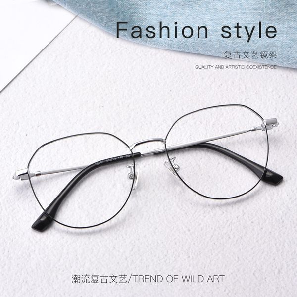 new pure titanium spectacle frame men's and women's round blue proof flat lens optical 58007
new pure titanium spectacle frame men's and women's round blue proof flat lens optical 58007