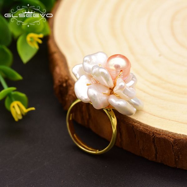 glseevo baroque fresh water pearl flower 925 sterling silver opening ring handmade women's jewelry
glseevo baroque fresh water pearl flower 925 sterling silver opening ring handmade women's jewelry