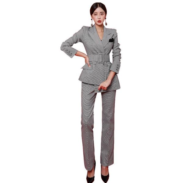 women's suits & blazers womens set 2 pieces temperament double-breasted suit fashion pants business two-piece, White;black
women's suits & blazers womens set 2 pieces temperament double-breasted suit fashion pants business two-piece, White;black
