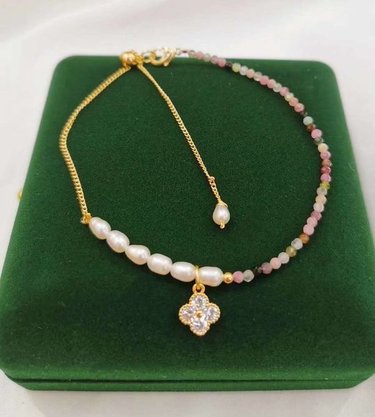korean new natural tourmaline anklet, versatile, women's 14k hand woven fresh water pearl adjustable anklet, Red;blue
korean new natural tourmaline anklet, versatile, women's 14k hand woven fresh water pearl adjustable anklet, Red;blue