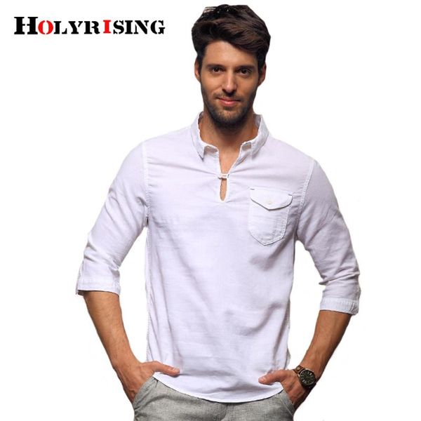 holyrising shirt men linen chemise homme manche longue breathable shirts dress slim fit solid mens clothing 18324-5 men's casual, White;black
holyrising shirt men linen chemise homme manche longue breathable shirts dress slim fit solid mens clothing 18324-5 men's casual, White;black