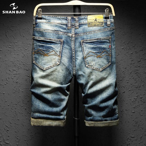 shaao trend men's summer denim retro style old leather designer thin hole straight cotton shorts, Blue
shaao trend men's summer denim retro style old leather designer thin hole straight cotton shorts, Blue