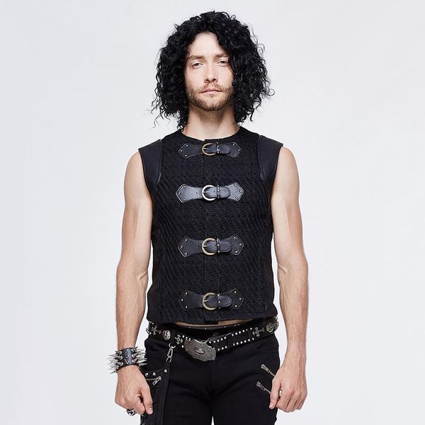 men's vests devil fashion vintage faux leather buckles waistcoat wt035, Black;white
men's vests devil fashion vintage faux leather buckles waistcoat wt035, Black;white