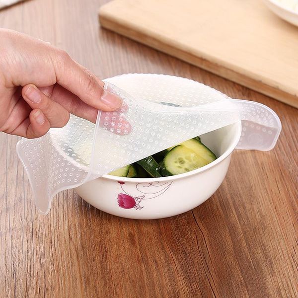 kitchen storage & organization reusable fresh cover food grade silicone refrigerator transparent sealed plastic wrap
kitchen storage & organization reusable fresh cover food grade silicone refrigerator transparent sealed plastic wrap