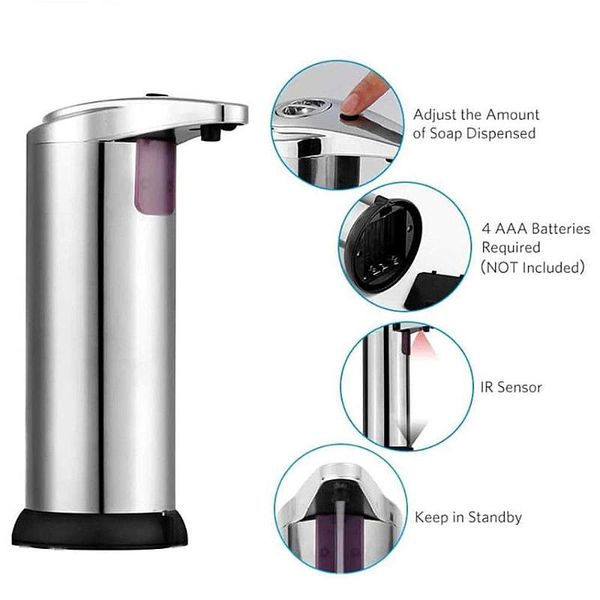 250ml liquid soap dispenser automatic intelligent sensor induction touchless kitchen bathroom abs hand washing dispensers
250ml liquid soap dispenser automatic intelligent sensor induction touchless kitchen bathroom abs hand washing dispensers