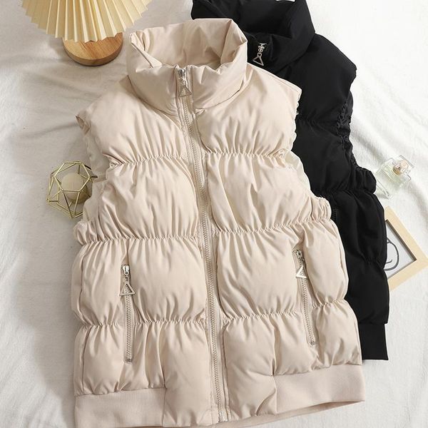 women's vests korean version of the stand-up collar waistcoat jacket 2021 autumn and winter all-match pleated sleeveless vest cotton, Black;white
women's vests korean version of the stand-up collar waistcoat jacket 2021 autumn and winter all-match pleated sleeveless vest cotton, Black;white