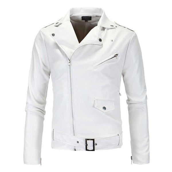 men slim white leather jackets oblique zipper motorcycle jackets men outwear moto biker leather coats size 4xl 211009, Black
men slim white leather jackets oblique zipper motorcycle jackets men outwear moto biker leather coats size 4xl 211009, Black