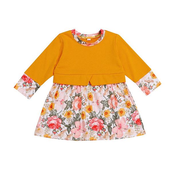 girl's dresses 6m-4y kids girls dress flower print round neck long sleeve stitching cute princess party sundress for spring fall autumn, Red;yellow
girl's dresses 6m-4y kids girls dress flower print round neck long sleeve stitching cute princess party sundress for spring fall autumn, Red;yellow