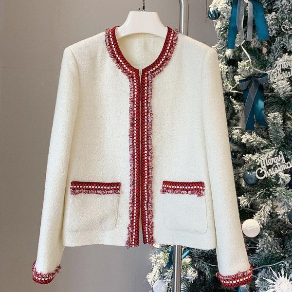 spring 2021 chic elegant tweed coat 40%wool o-neck women's jackets b947 wool & blends, Black
spring 2021 chic elegant tweed coat 40%wool o-neck women's jackets b947 wool & blends, Black