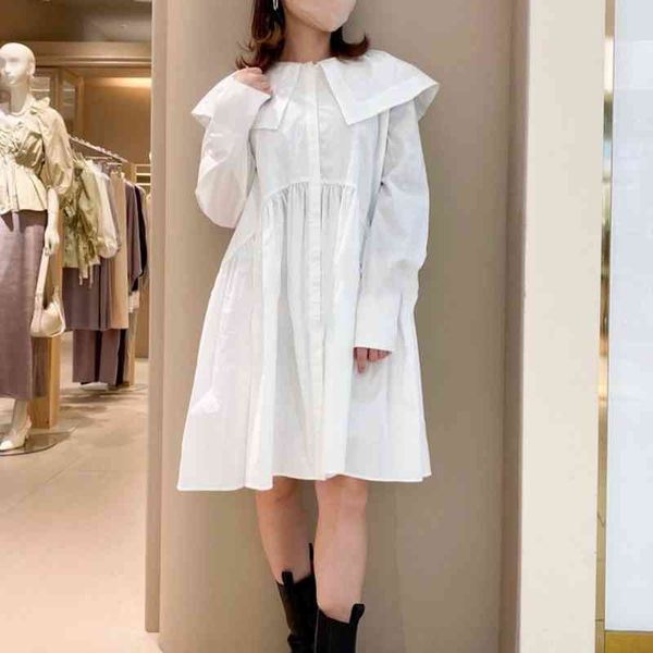 sweet peter pan collar woman shirt dress spring casual loose oversized vestidos fresh fashion cute preppy style dresses 210514, Black;gray
sweet peter pan collar woman shirt dress spring casual loose oversized vestidos fresh fashion cute preppy style dresses 210514, Black;gray