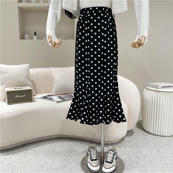 skirts women's spring summer 2021 niche design fashion retro polka dot mid length skirt high waist slim fishtail, Black
skirts women's spring summer 2021 niche design fashion retro polka dot mid length skirt high waist slim fishtail, Black