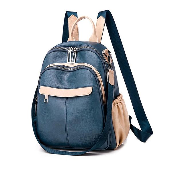 female backpack bag pu color matching women's double zipper cross shoulder korean version backpacks style
female backpack bag pu color matching women's double zipper cross shoulder korean version backpacks style