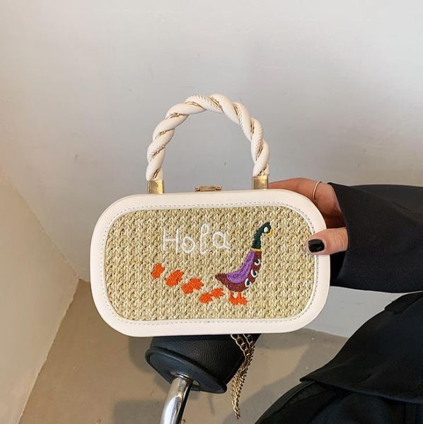 female bags 2021 summer fashion straw woven portable messenger chain box bag
female bags 2021 summer fashion straw woven portable messenger chain box bag