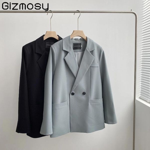 women's suits & blazers gizmosy solid color elegant blue blazer women jacket autumn female korean style loose v-neck long sleeve cardig, White;black
women's suits & blazers gizmosy solid color elegant blue blazer women jacket autumn female korean style loose v-neck long sleeve cardig, White;black