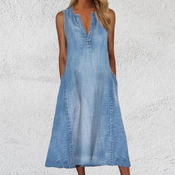 casual dresses summer sleeveless loose denim dress shrink-resistant pockets v neck large hem women midi streetwear mujer vestidos, Black;gray
casual dresses summer sleeveless loose denim dress shrink-resistant pockets v neck large hem women midi streetwear mujer vestidos, Black;gray