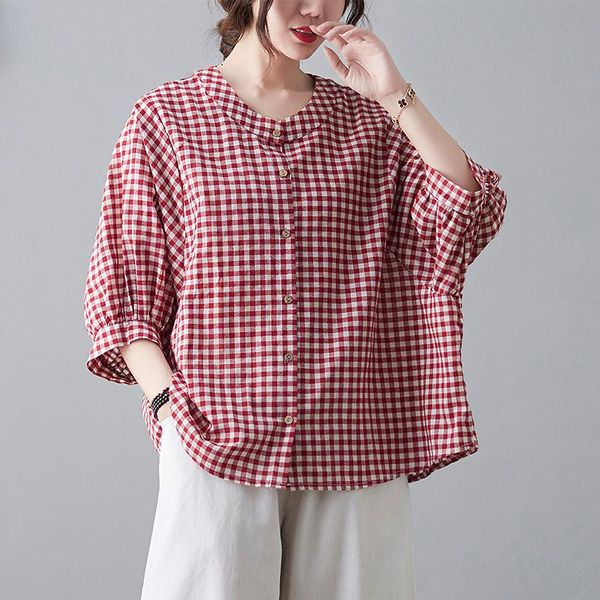 women's blouses & shirts extra large 240 kg summer loose and fat mm cardigan plaid collar show thin cotton linen shirt, White
women's blouses & shirts extra large 240 kg summer loose and fat mm cardigan plaid collar show thin cotton linen shirt, White