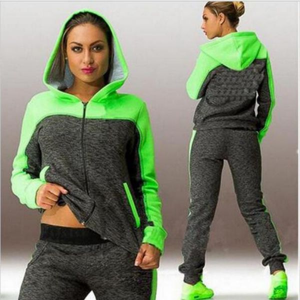 cotton women sport suit contrast color breathable pink green 2 pcs gym sweats set female clothing, White;black
cotton women sport suit contrast color breathable pink green 2 pcs gym sweats set female clothing, White;black