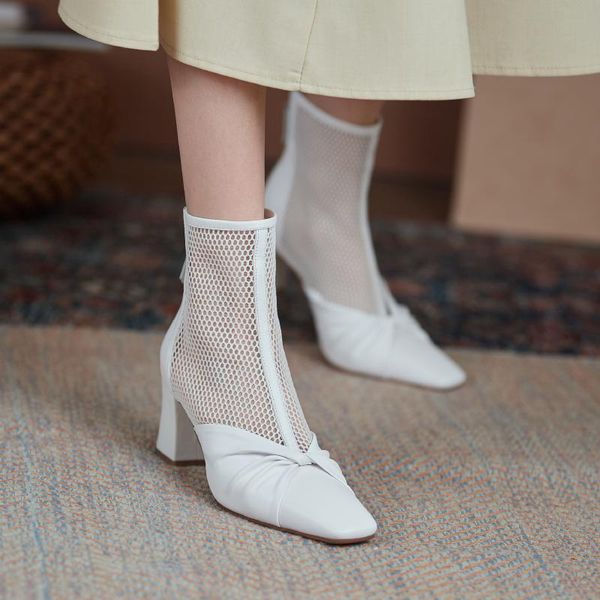 net boots leather spring and summer single cool square head thick heel back zipper retro x765 dress shoes, Black
net boots leather spring and summer single cool square head thick heel back zipper retro x765 dress shoes, Black