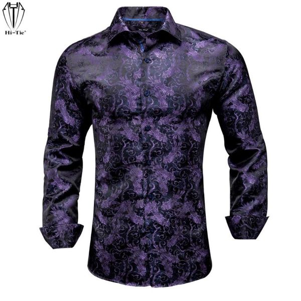 men's casual shirts hi-tie silk jacquard mens long sleeve purple floral men shirt slim fit for male dress jeans wedding business gift, White;black
men's casual shirts hi-tie silk jacquard mens long sleeve purple floral men shirt slim fit for male dress jeans wedding business gift, White;black