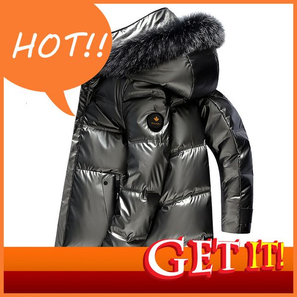 90% white duck down jacket men's thickened hair collar fashion simple autumn and winter cold proof warm coat, Black
90% white duck down jacket men's thickened hair collar fashion simple autumn and winter cold proof warm coat, Black