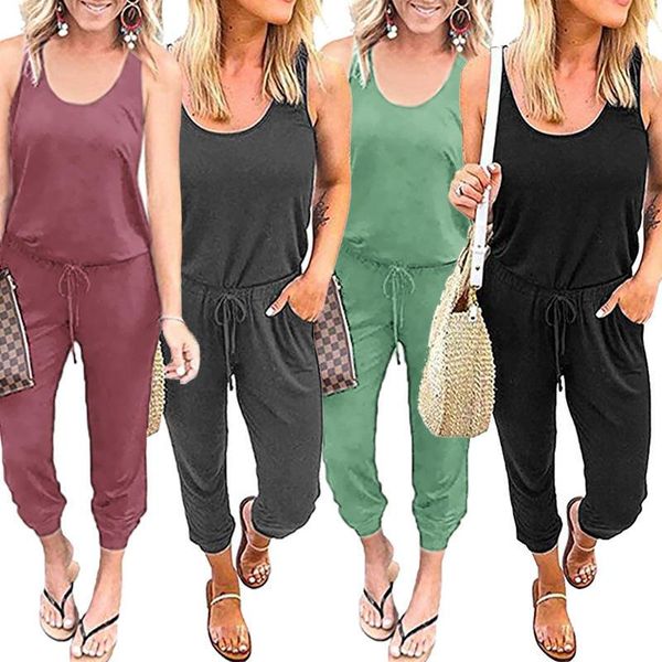 women's jumpsuits & rompers women summer fashion solid sleeveless lace up strap jumpsuit with pocket, Black;white
women's jumpsuits & rompers women summer fashion solid sleeveless lace up strap jumpsuit with pocket, Black;white