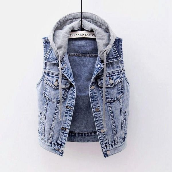 women's vests korean vintage blue removable hooded denim vest women waistcoat plus size loose sleeveless jacket coat short jeans female, Black;white
women's vests korean vintage blue removable hooded denim vest women waistcoat plus size loose sleeveless jacket coat short jeans female, Black;white