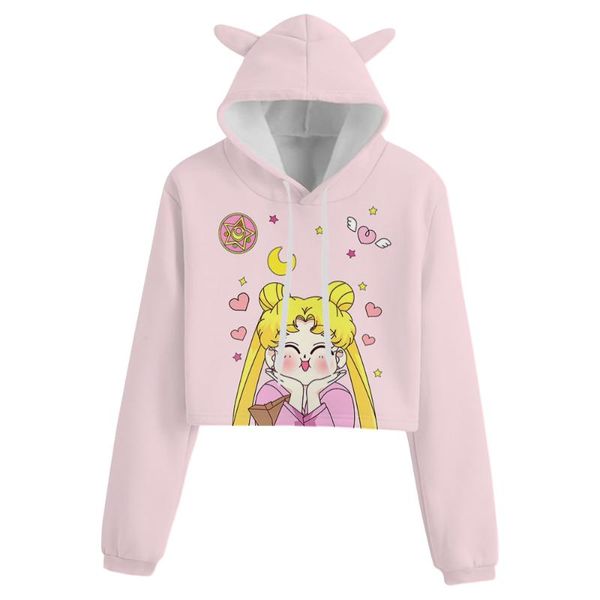 women's hoodies & sweatshirts kawaii sailor beautiful girl sportswear cat ear hat sweatshirt bare midriff streetwear hip hop hoodie, Black
women's hoodies & sweatshirts kawaii sailor beautiful girl sportswear cat ear hat sweatshirt bare midriff streetwear hip hop hoodie, Black