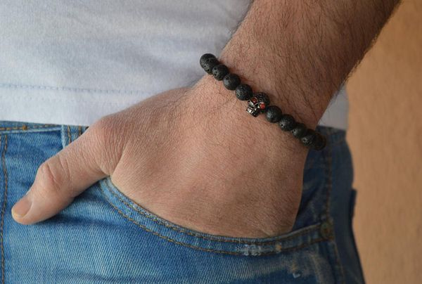 charm bracelets classic skull men bead 2021 fashion simple 8mm lava stone bracelet for jewelry gift, Golden;silver
charm bracelets classic skull men bead 2021 fashion simple 8mm lava stone bracelet for jewelry gift, Golden;silver