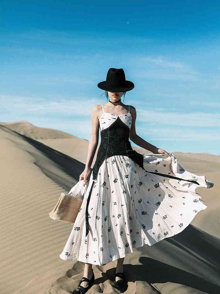 casual dresses for women spring summer punk style rose floral print black denim patchwork white cotton spaghetti straps slip lspb, Black;gray
casual dresses for women spring summer punk style rose floral print black denim patchwork white cotton spaghetti straps slip lspb, Black;gray