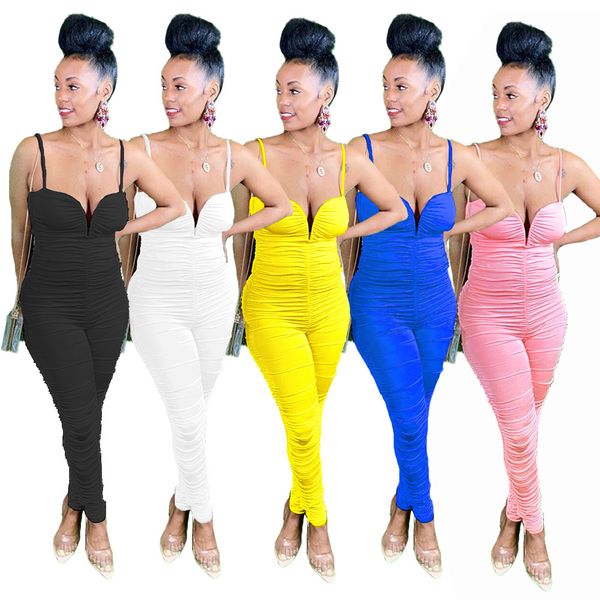 women black skinny draped halter jumpsuits summer girls deep v-neck rompers suitable for nightclub casual bodys para mujer 210414, Black;white
women black skinny draped halter jumpsuits summer girls deep v-neck rompers suitable for nightclub casual bodys para mujer 210414, Black;white