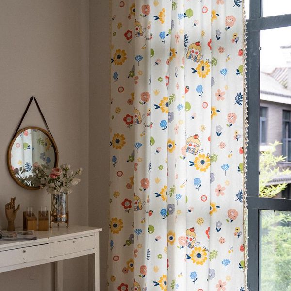 curtain & drapes pastoral style living room curtains cartoon floral printed for kids bedroom window with tassel treatments
curtain & drapes pastoral style living room curtains cartoon floral printed for kids bedroom window with tassel treatments