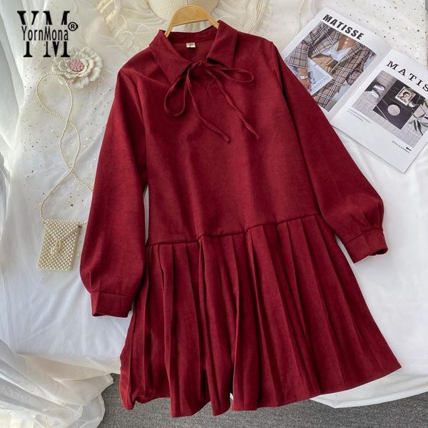 casual dresses yornmona autumn women dress loose long sleeve pleated female lace-up collar pullover shirt, Black;gray
casual dresses yornmona autumn women dress loose long sleeve pleated female lace-up collar pullover shirt, Black;gray