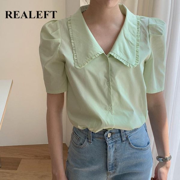 women's blouses & shirts realeft summer 2021 elegant style shirt blouse vintage lantern sleeve doll collar casual loose female, White
women's blouses & shirts realeft summer 2021 elegant style shirt blouse vintage lantern sleeve doll collar casual loose female, White