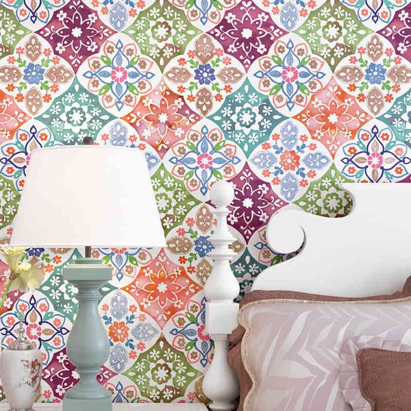 imitation ceramic tile wallpaper bohemian national style mediterranean living room bedroom tv background
imitation ceramic tile wallpaper bohemian national style mediterranean living room bedroom tv background