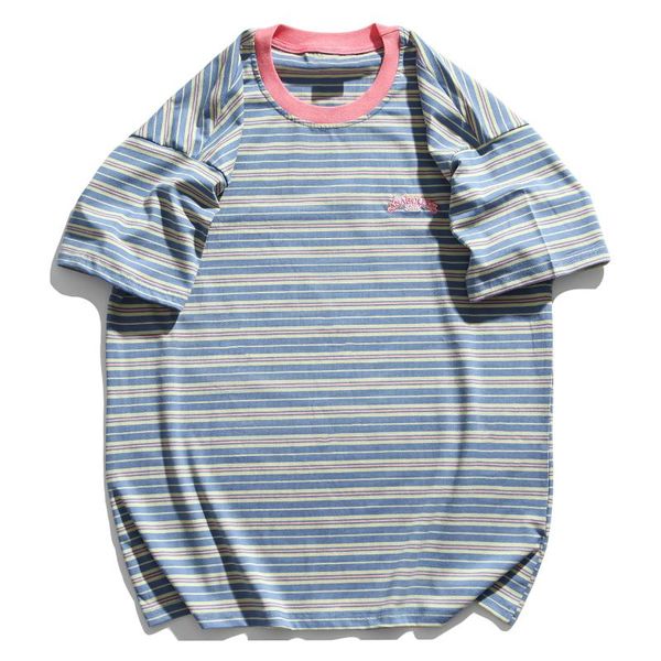 women's t-shirt 2021 summer casual harajuku streetwear retro stripe contrast print tshirt hip hop loose cotton short sleeve shirts, White
women's t-shirt 2021 summer casual harajuku streetwear retro stripe contrast print tshirt hip hop loose cotton short sleeve shirts, White