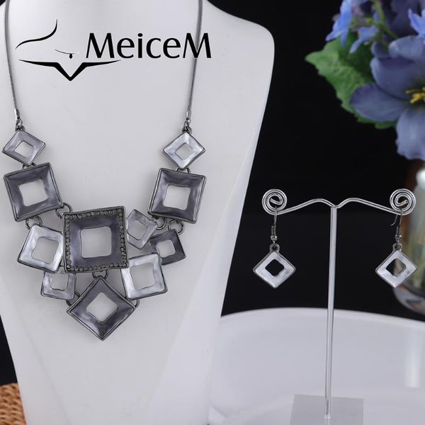 chains meicem classic enamel irregular geometry necklace women's chokers necklaces for girls dress trendy alloy chain set, Silver
chains meicem classic enamel irregular geometry necklace women's chokers necklaces for girls dress trendy alloy chain set, Silver
