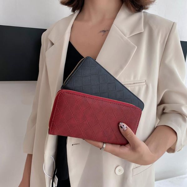 card holders women retro pu leather long wallet simple solid color checker ladies casual small daily clutch square holder coin purse, Brown;gray
card holders women retro pu leather long wallet simple solid color checker ladies casual small daily clutch square holder coin purse, Brown;gray