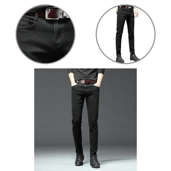 men's jeans trendy men slim breathable mid-waist straight pencil business casual pants, Blue
men's jeans trendy men slim breathable mid-waist straight pencil business casual pants, Blue