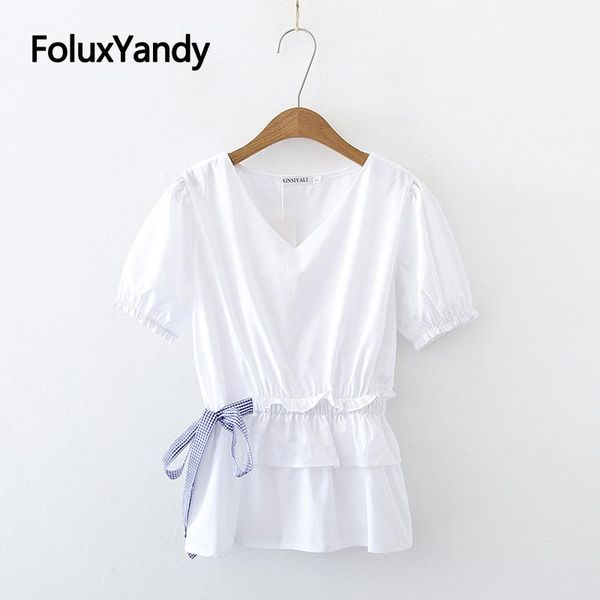 women's t-shirt bow women ruffles summer tees plus size casual v-neck short sleeve white black kkfy5521
women's t-shirt bow women ruffles summer tees plus size casual v-neck short sleeve white black kkfy5521
