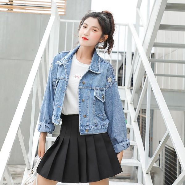 women's jackets make brief paragraph coat cowboy girl autumn outfit han edition loose harajuku port of tall waist in the spring and win, Black;brown
women's jackets make brief paragraph coat cowboy girl autumn outfit han edition loose harajuku port of tall waist in the spring and win, Black;brown