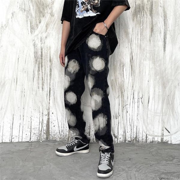 high street black tie dyed jeans render lovers loose feet casual pants men spijkerbroeken heren ripped tights men's, Blue
high street black tie dyed jeans render lovers loose feet casual pants men spijkerbroeken heren ripped tights men's, Blue