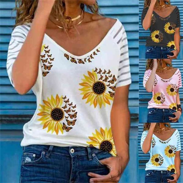 oversize clothes woman summer v-neck short sleeve butterfly floral printed casual loose t-shirts 90s fashion women tshirt black 210604, White
oversize clothes woman summer v-neck short sleeve butterfly floral printed casual loose t-shirts 90s fashion women tshirt black 210604, White