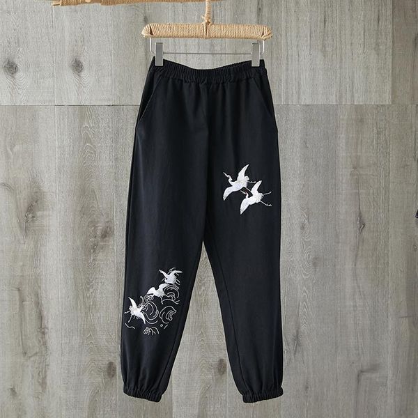 women's pants & capris spring autumn women trousers national wind fund cotton linen embroidered elastic waist haroun loose casual, Black;white
women's pants & capris spring autumn women trousers national wind fund cotton linen embroidered elastic waist haroun loose casual, Black;white